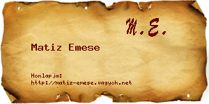 Matiz Emese névjegykártya